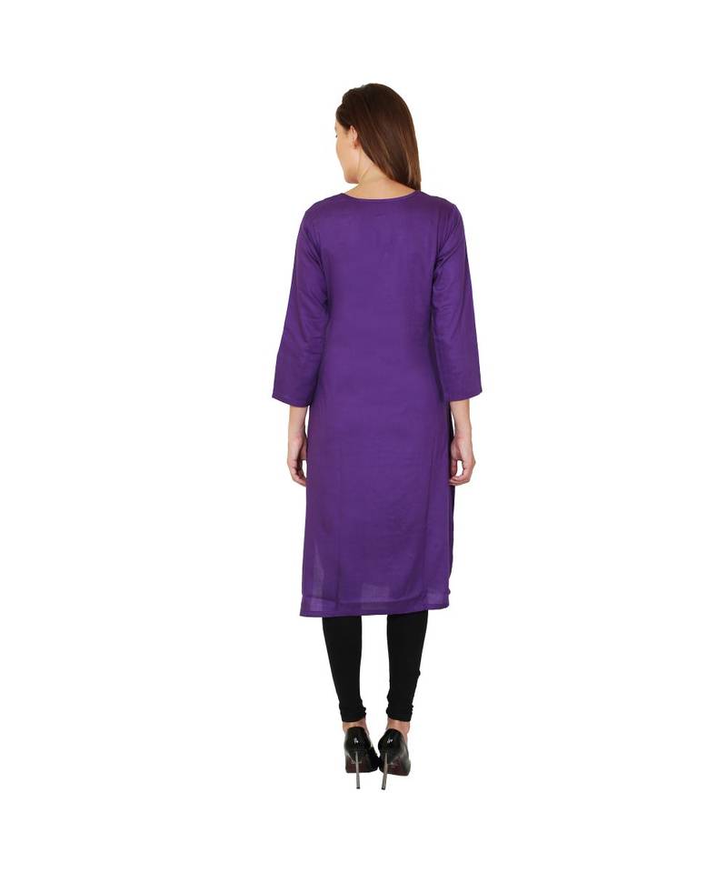 purple printed rayon kurti