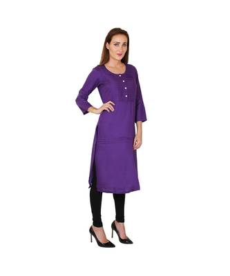 purple printed rayon kurti 4
