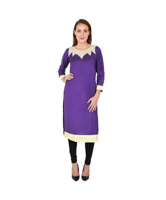 purple printed rayon kurti 1