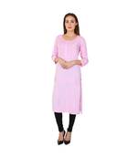 pink printed rayon kurti