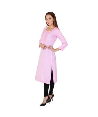 pink printed rayon kurti 3