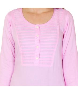 pink printed rayon kurti 5