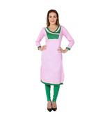 pink printed rayon kurti