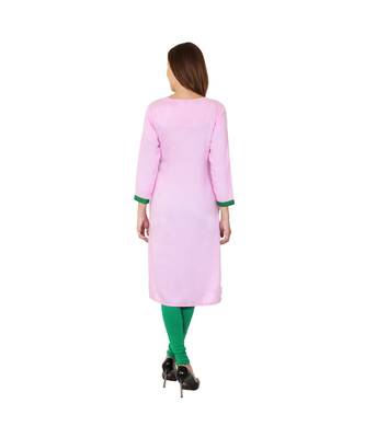 pink printed rayon kurti 2