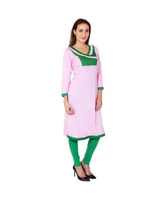 pink printed rayon kurti 4
