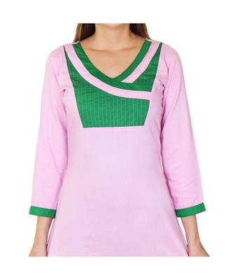 pink printed rayon kurti 5