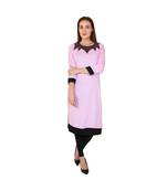 pink printed rayon kurti