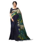 blue woven Art Silk saree with blouse
