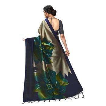 blue woven Art Silk saree with blouse 3