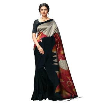 Red woven Art Silk saree with blouse 1