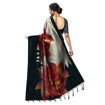 Red woven Art Silk saree with blouse 3