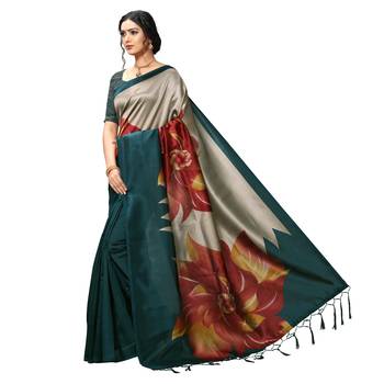 Red woven Art Silk saree with blouse 2