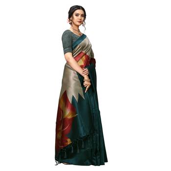 Red woven Art Silk saree with blouse 3