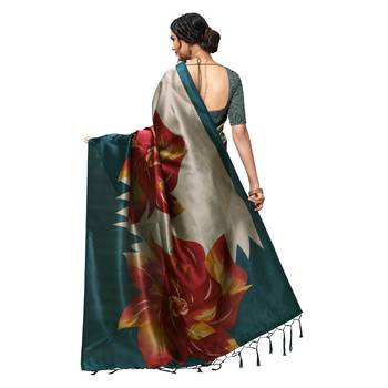 Red woven Art Silk saree with blouse 4