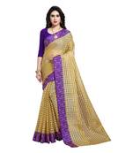 Purple woven art silk saree with blouse