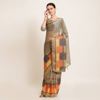 yellow brasso brasso saree with blouse 1