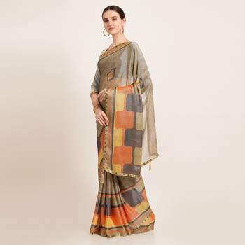 yellow brasso brasso saree with blouse 2