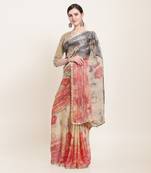 beige brasso brasso saree with blouse