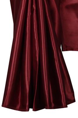 Maroon plain satin saree with blouse 3