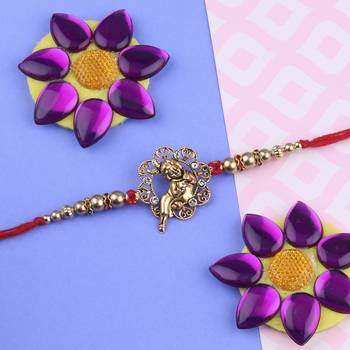 Stylish Classic  Look "BAL GOPAL" Pendant   Rakhi For  Bhaiya/Brother/Bhai 1
