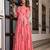Pink Resham embroidered printed party wear kurti for women