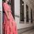Pink Resham embroidered printed party wear kurti for women