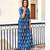 blue Resham embroidered printed party wear kurti for women