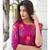 Pink Resham embroidered printed party wear kurti for women