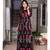 Black Resham embroidered printed party wear kurti for women