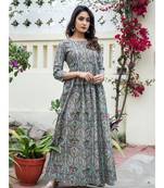 multicolor Resham embroidered printed party wear kurti for women