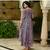 Blue Resham embroidered printed party wear kurti for women