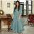 Blue Resham embroidered printed party wear kurti for women