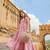 Pink Resham embroidered printed party wear kurti for women