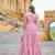 Pink Resham embroidered printed party wear kurti for women