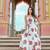 Off White Resham embroidered printed party wear kurti for women