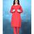 Peach Resham embroidered printed party wear kurti for women