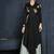 Black Resham embroidered printed party wear kurti for women