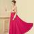 Pink Resham embroidered printed party wear kurti for women