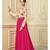 Pink Resham embroidered printed party wear kurti for women