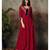 Red Resham embroidered printed party wear kurti for women