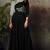 Black Resham embroidered printed party wear kurti for women