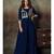 Blue Resham embroidered printed party wear kurti for women