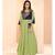 green Resham embroidered printed party wear kurti for women