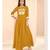 yellow Resham embroidered printed party wear kurti for women