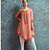 Peach Resham embroidered printed party wear kurti for women