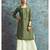Green Resham embroidered printed party wear kurti for women
