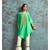 Green Resham embroidered printed party wear kurti for women