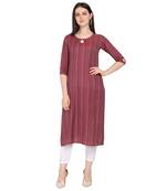 Maroon printed rayon kurtas-and-kurtis
