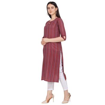Maroon printed rayon kurtas-and-kurtis 2