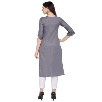 Grey printed cotton kurtas-and-kurtis 3